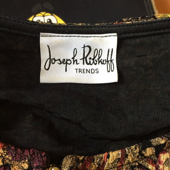 Joseph Ribkoff Trends Jacket Sz 18 Multicolor Mosaic Artsy Print Zip 3/4 Sleeve - Picture 7 of 7